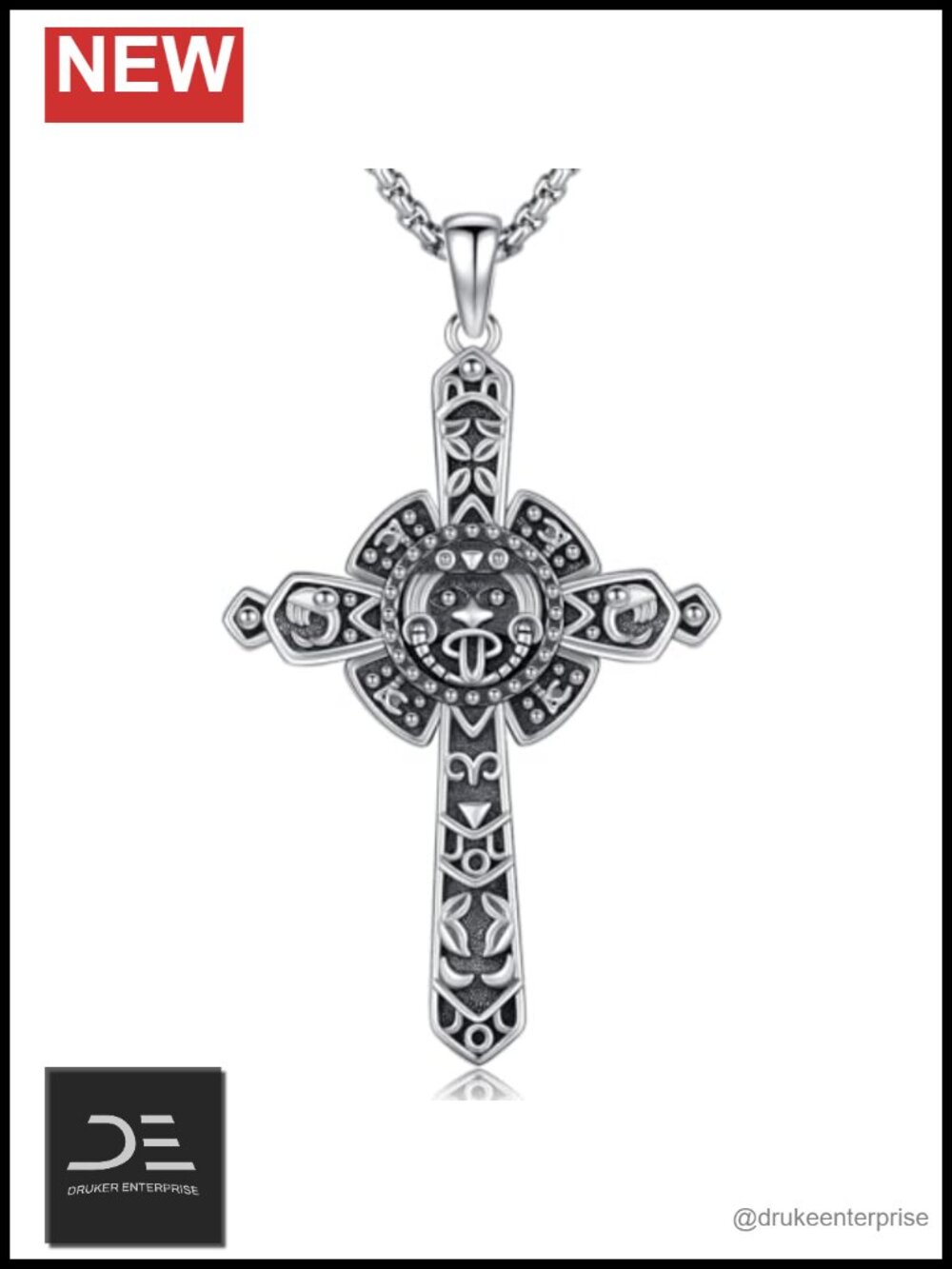 925 Sterling Silver Celtic Cross Necklace Pendant Religious Jewelry Gift